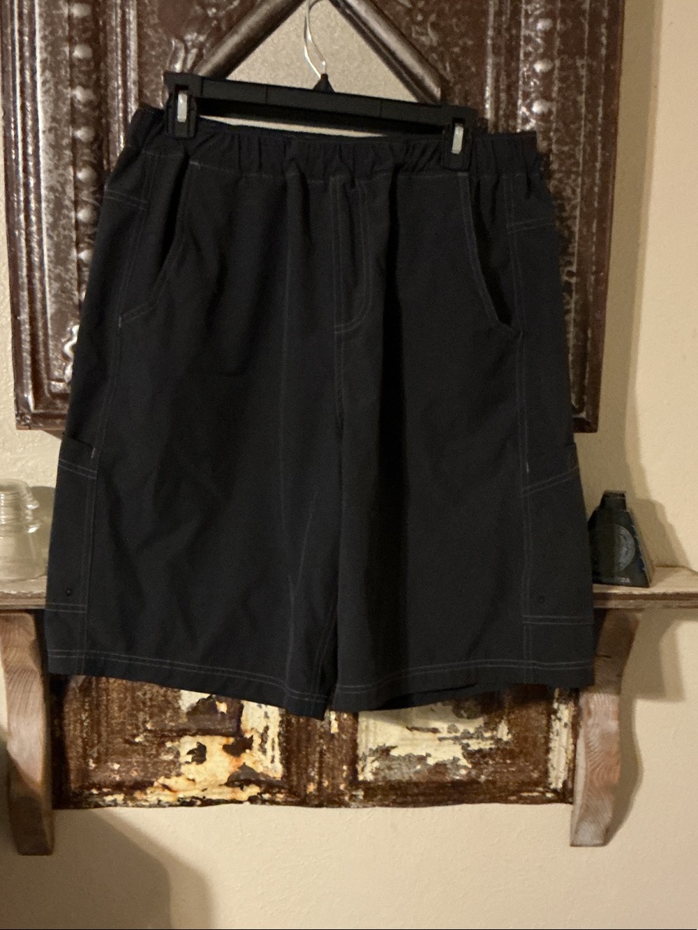 Magellan Outdoors Black Athletic Elastic-Waist Shorts